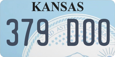 KS license plate 379DOO
