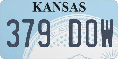 KS license plate 379DOW
