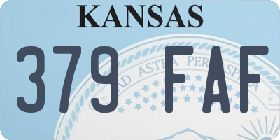KS license plate 379FAF
