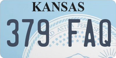 KS license plate 379FAQ