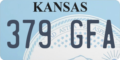 KS license plate 379GFA
