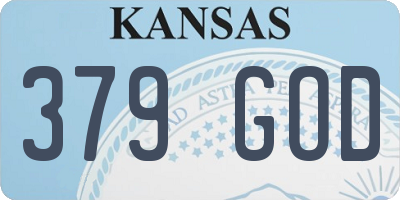 KS license plate 379GOD