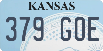 KS license plate 379GOE