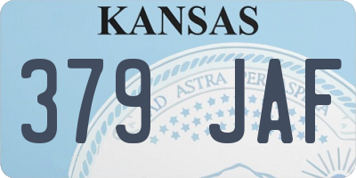 KS license plate 379JAF