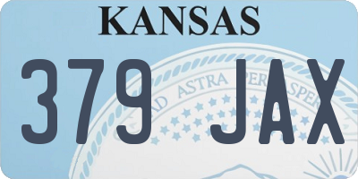 KS license plate 379JAX