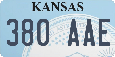 KS license plate 380AAE