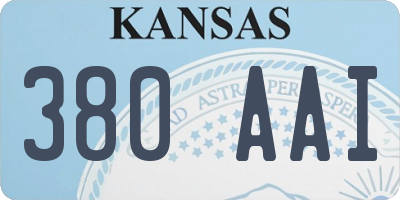 KS license plate 380AAI