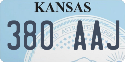 KS license plate 380AAJ