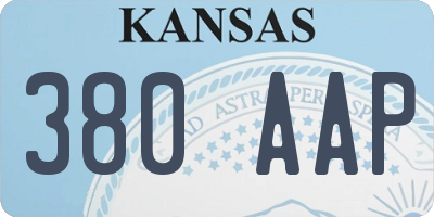 KS license plate 380AAP