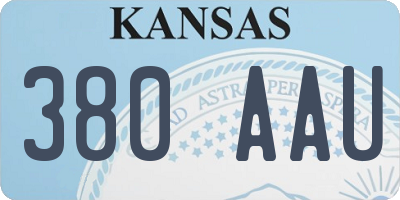 KS license plate 380AAU