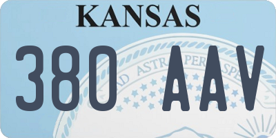 KS license plate 380AAV