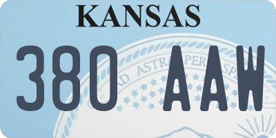 KS license plate 380AAW