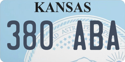 KS license plate 380ABA