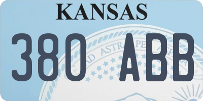 KS license plate 380ABB