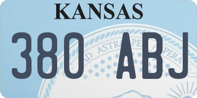 KS license plate 380ABJ