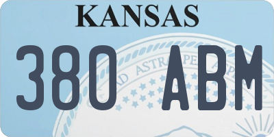 KS license plate 380ABM