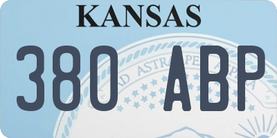 KS license plate 380ABP