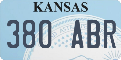KS license plate 380ABR
