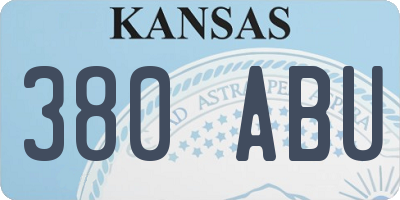 KS license plate 380ABU