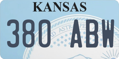 KS license plate 380ABW