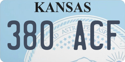 KS license plate 380ACF