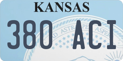 KS license plate 380ACI