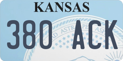 KS license plate 380ACK