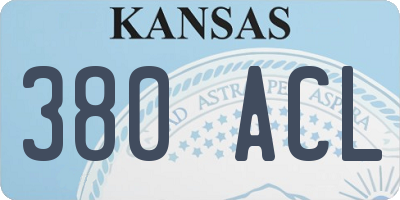 KS license plate 380ACL