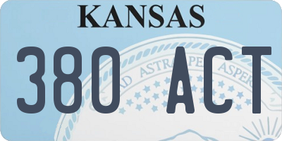 KS license plate 380ACT