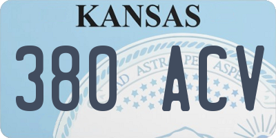 KS license plate 380ACV