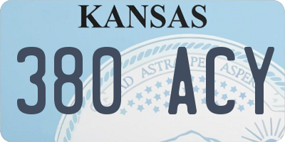 KS license plate 380ACY