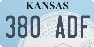 KS license plate 380ADF