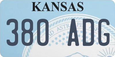 KS license plate 380ADG