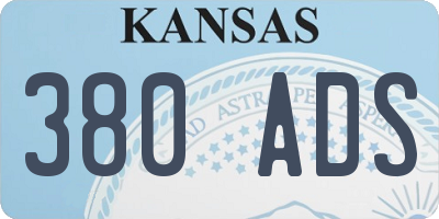 KS license plate 380ADS