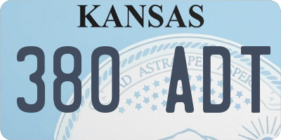 KS license plate 380ADT