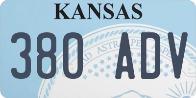 KS license plate 380ADV