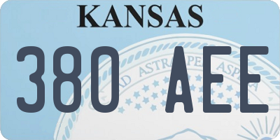 KS license plate 380AEE