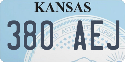KS license plate 380AEJ