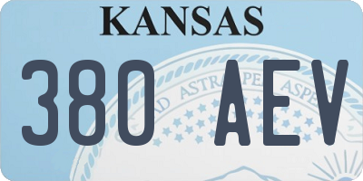 KS license plate 380AEV