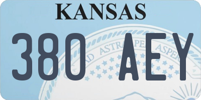 KS license plate 380AEY