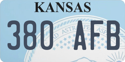 KS license plate 380AFB