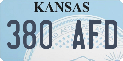 KS license plate 380AFD