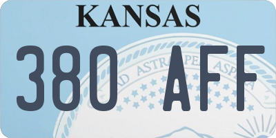 KS license plate 380AFF