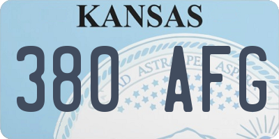 KS license plate 380AFG