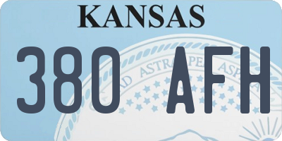 KS license plate 380AFH