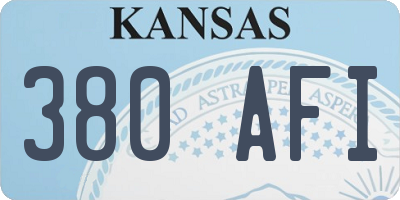 KS license plate 380AFI