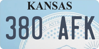 KS license plate 380AFK