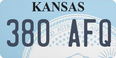 KS license plate 380AFQ