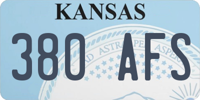 KS license plate 380AFS