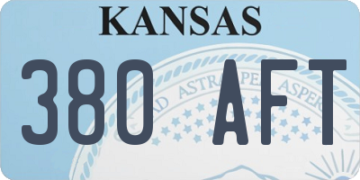 KS license plate 380AFT